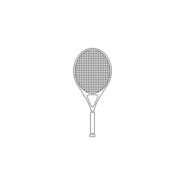 Tennisschläger Einfache Darstellung Des Flachen Vektorsymbols Umrisssymbol Editierbarer Strich — Stockvektor