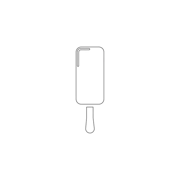 Icecream Dezert Jednoduchý Plochý Vektorové Ilustrace Ikona Symbol Osnovy Linie — Stockový vektor