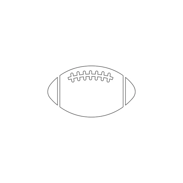 Balle Rugby Illustration Simple Icône Vectorielle Plate Symbole Ligne Contour — Image vectorielle