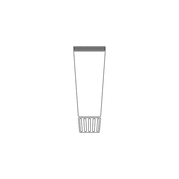 Crème Tube Eenvoudige Platte Vector Pictogram Illustratie Overzichtssymbool Lijn Bewerkbare — Stockvector