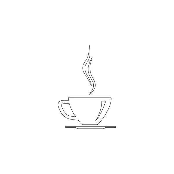 Uma Xícara Café Ilustração Simples Ícone Vetor Plano Símbolo Linha —  Vetores de Stock