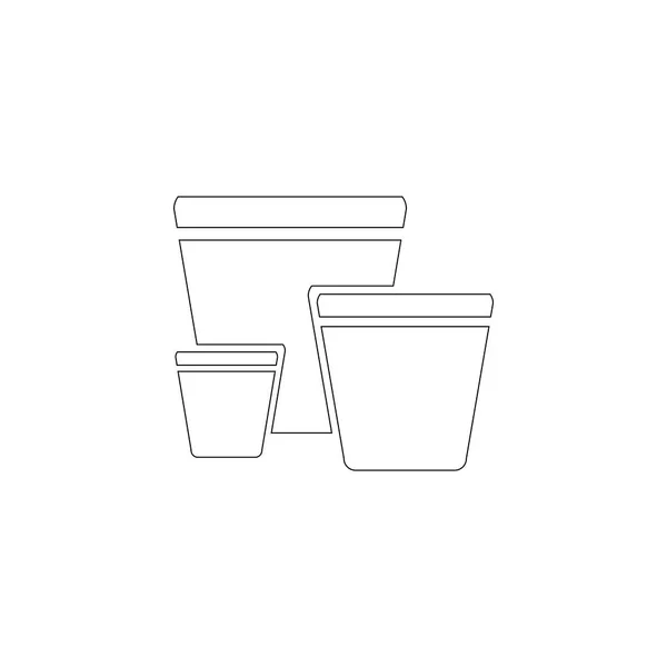 Trädgård Krukor Enkel Flat Ikonen Vektorillustration Line Dispositionssymbolen Redigerbar Stroke — Stock vektor
