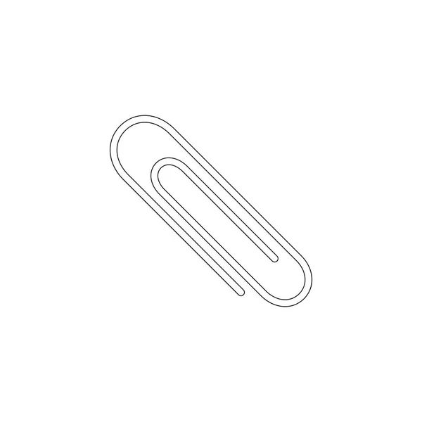 Paper Clip Simple Flat Vector Icon Illustration Outline Line Symbol — Stock Vector