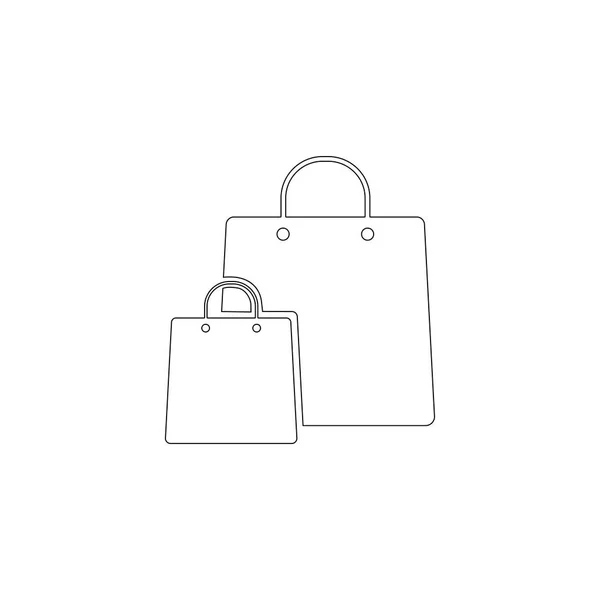 Einkaufstasche Einfache Darstellung Des Flachen Vektorsymbols Umrisssymbol Editierbarer Strich — Stockvektor