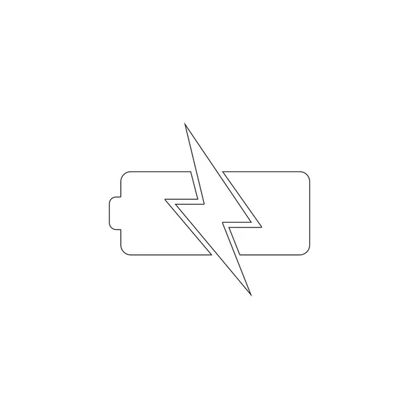 Batería Ilustración Simple Icono Vector Plano Contorno Símbolo Línea Trazo — Archivo Imágenes Vectoriales