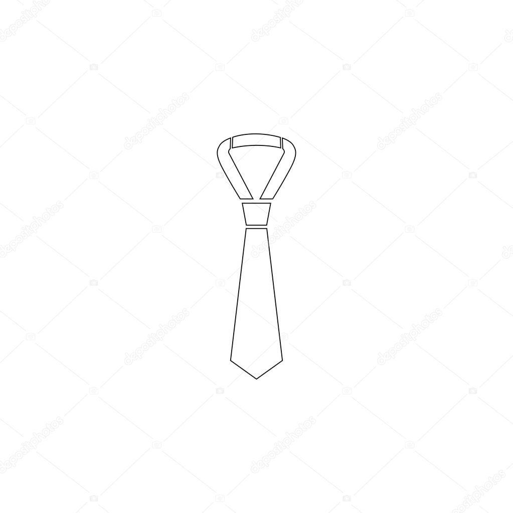 tie. simple flat vector icon illustration. outline line symbol - editable stroke