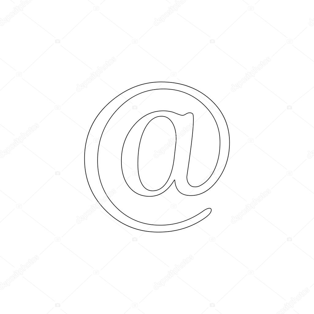 Arroba. simple flat vector icon illustration. outline line symbol - editable stroke