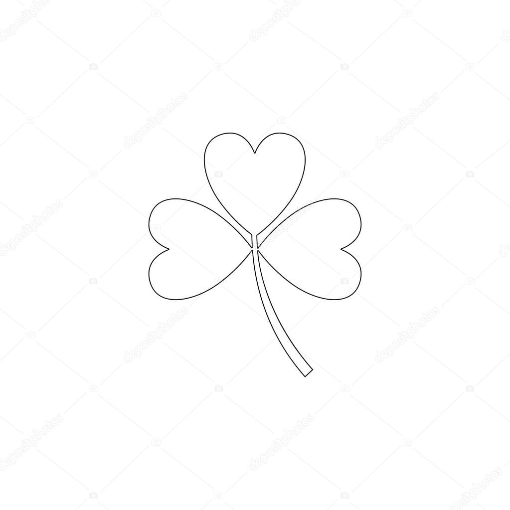 Clover lucky leaf. simple flat vector icon illustration. outline line symbol - editable stroke