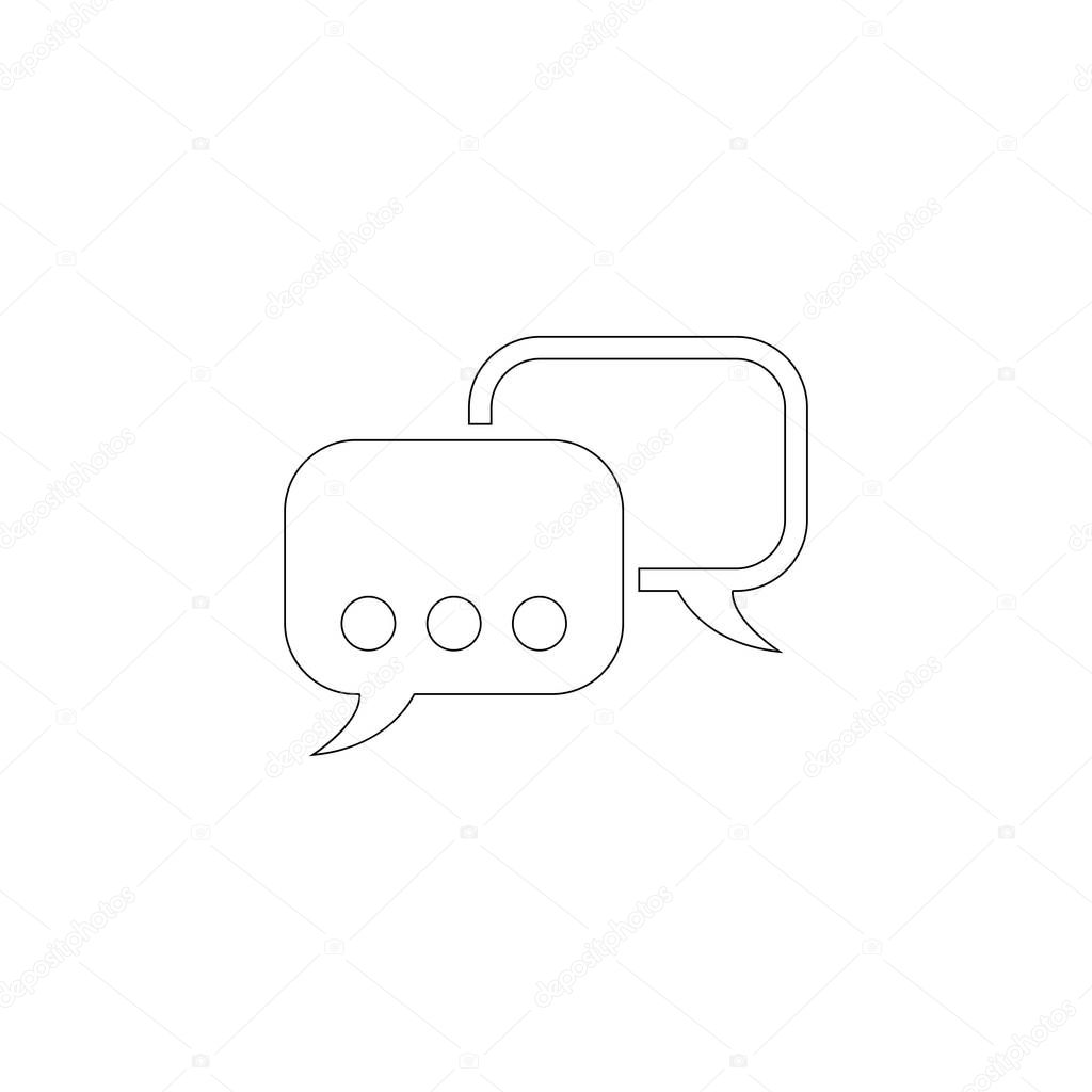 Chat Speech bubble. simple flat vector icon illustration. outline line symbol - editable stroke