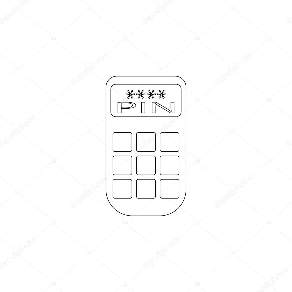 POS Credit Card Terminal. simple flat vector icon illustration. outline line symbol - editable stroke