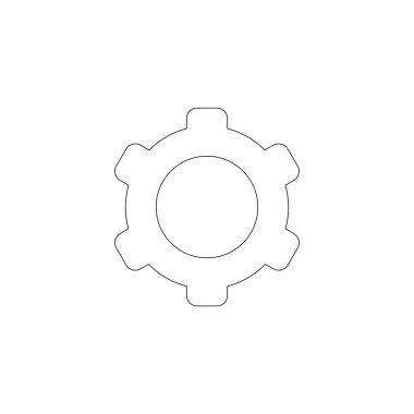 Dişli. Basit düz vektör simge tasarlamak. Anahat satırı simgesi - düzenlenebilir kontur