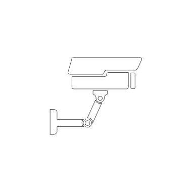 CCTV. basit düz vektör simge tasarlamak. Anahat satırı simgesi - düzenlenebilir kontur