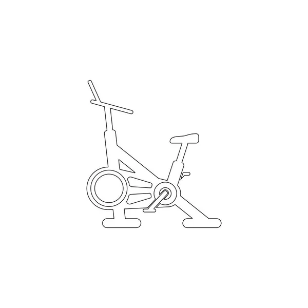 Stationary Bike Simple Flat Vector Icon Illustration Outline Line Symbol — Stock Vector