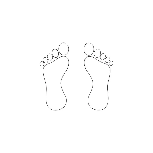 Foot Simple Flat Vector Icon Illustration Outline Line Symbol Editable — Stock Vector