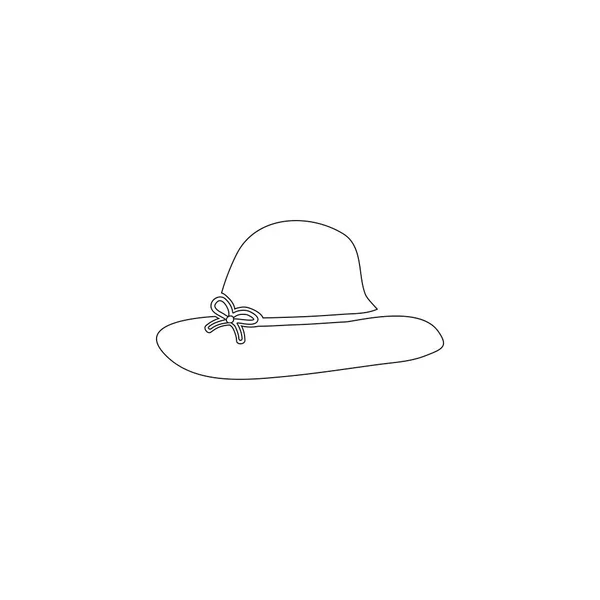 Women Hats Simple Flat Vector Icon Illustration Outline Line Symbol — Stock Vector