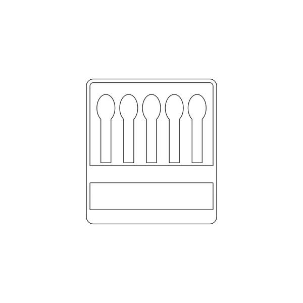 Boîte Allumettes Illustration Simple Icône Vectorielle Plate Symbole Ligne Contour — Image vectorielle