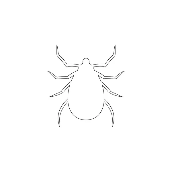 Bug Illustration Simple Icône Vectorielle Plate Symbole Ligne Contour Course — Image vectorielle