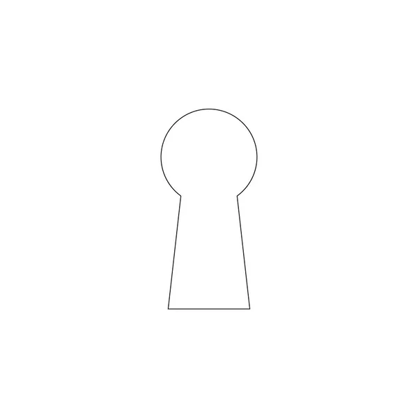 Keyhole Simple Flat Vector Icon Illustration Outline Line Symbol Editable — Stock Vector