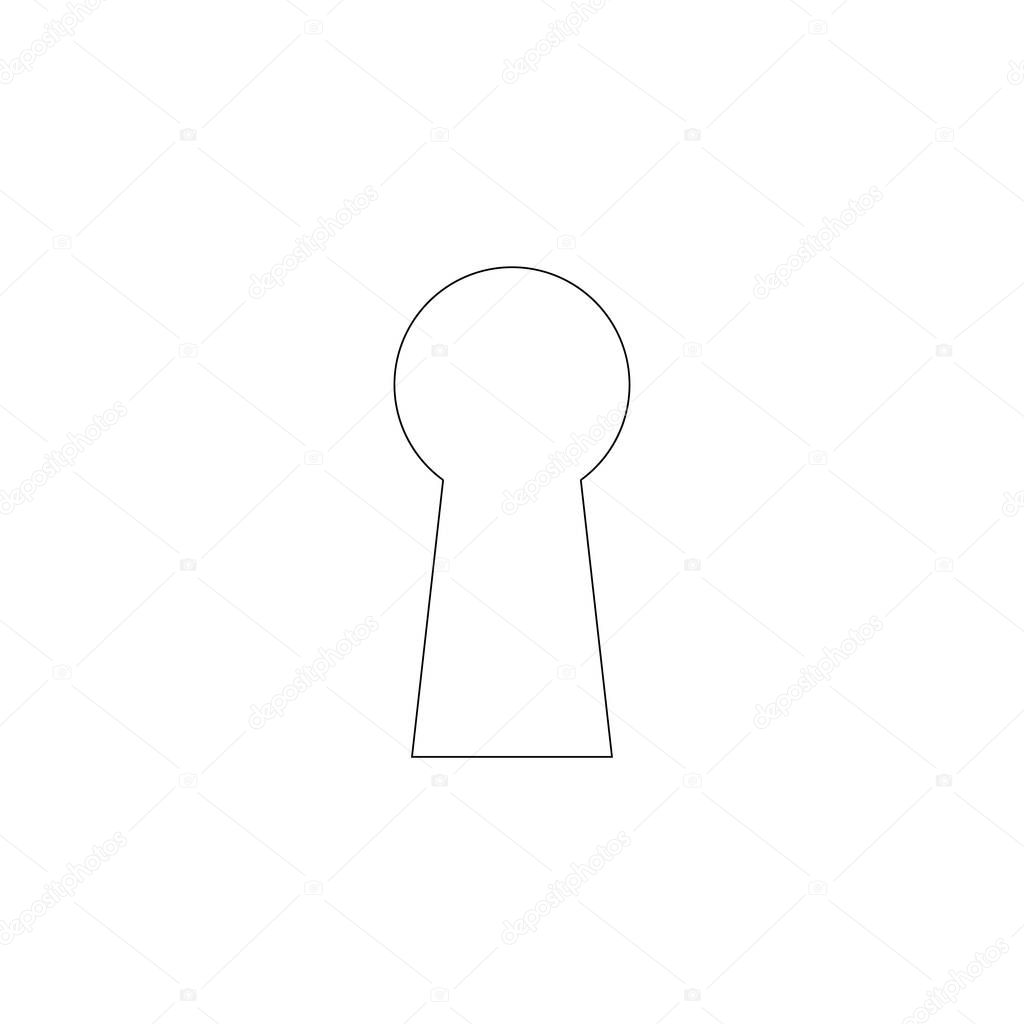 Keyhole. simple flat vector icon illustration. outline line symbol - editable stroke