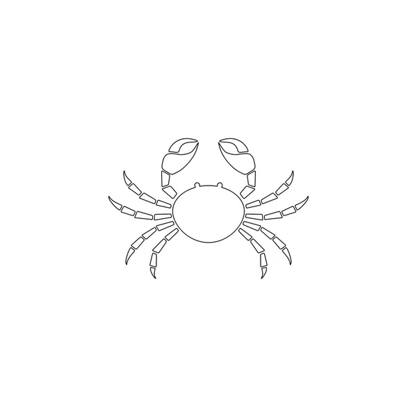 Krab. platte vector pictogram — Stockvector