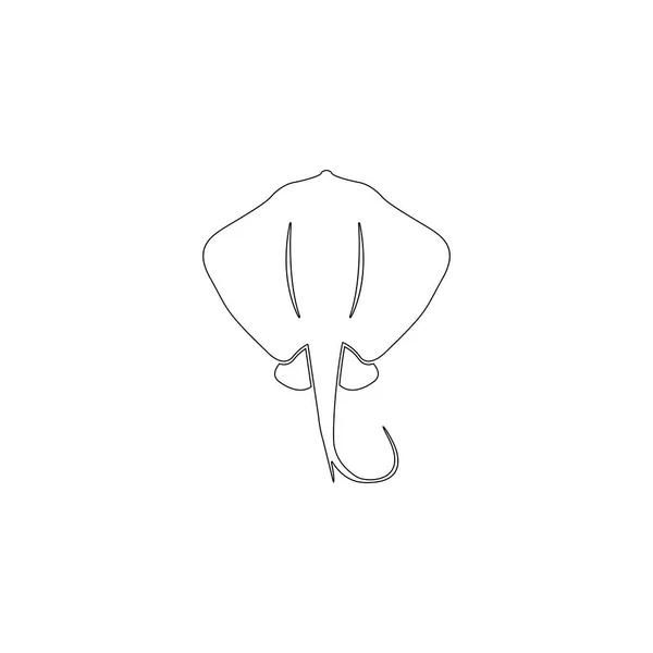 Stingray animal marino. icono de vector plano — Vector de stock