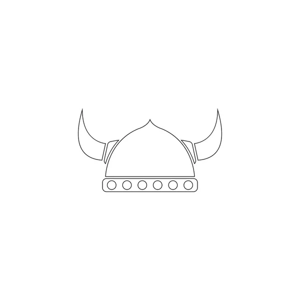 Helm mit Horn. flaches Vektorsymbol — Stockvektor
