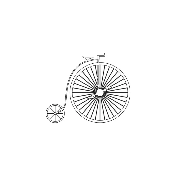 Oldtimer-Fahrrad. flaches Vektorsymbol — Stockvektor