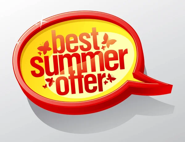 Mejor Verano Oferta Venta Símbolo Discurso Burbuja Vector Banner Concepto — Vector de stock