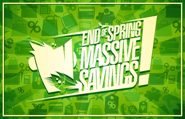 Fin Printemps Économies Massives Concept Affiche Vectorielle Vente — Image vectorielle