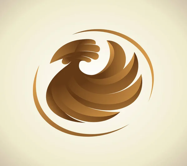 Σημάδι Καφέ Κότας Κοτόπουλο Σχεδιασμός Λογότυπου Γεωργία Σύμβολο Σχεδιαστική Φιλοσοφία — Διανυσματικό Αρχείο