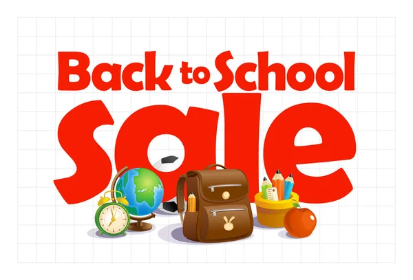 Back School Sale Banner Design Concept — Stock Vector