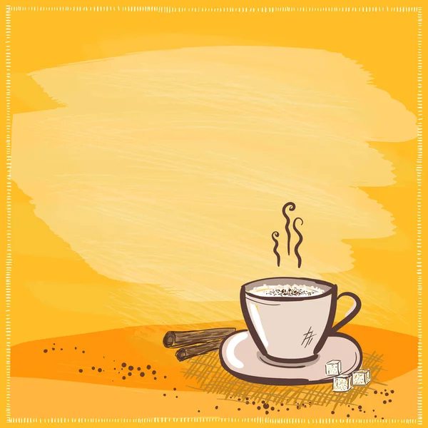 Elenco Menu Caffè Con Spazio Vuoto Testo Illustrazione Disegnata Mano — Vettoriale Stock