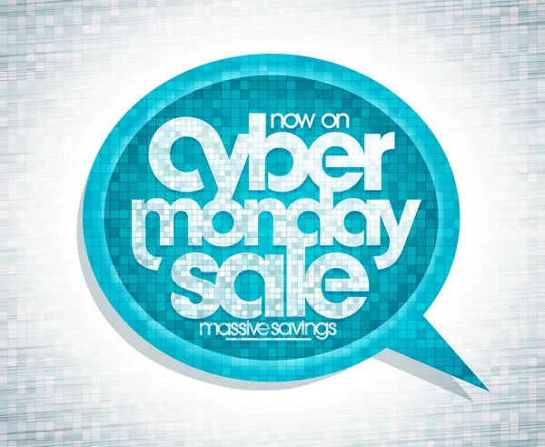 Conception Affiche Vectorielle Cyber Monday Sale Avec Bulle Vocale Pixel — Image vectorielle