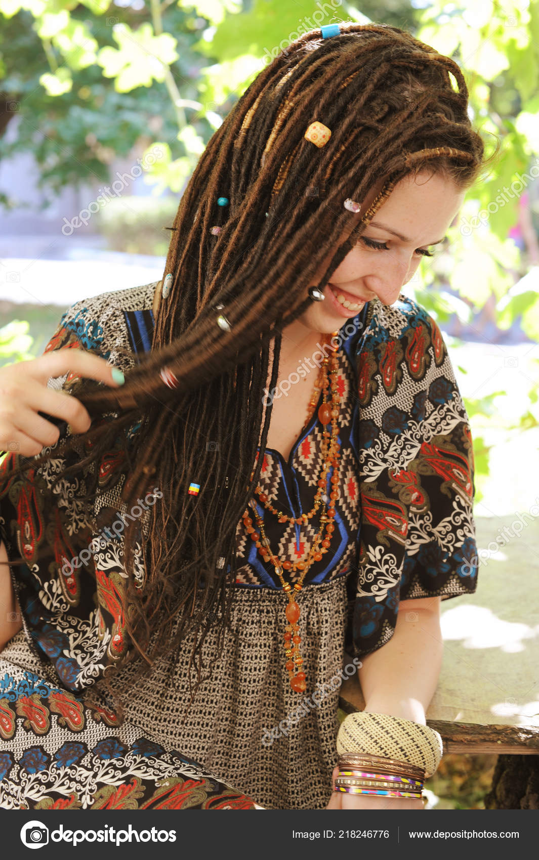 Photos Indie Style Cute Smiling Hippie Indie Style Woman