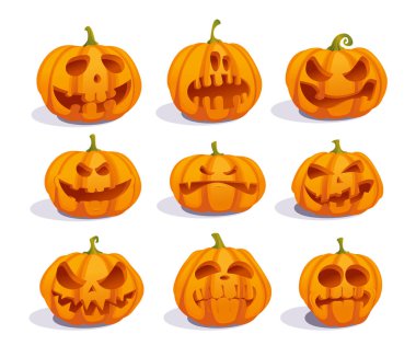 Zombi pumpkins, deli kabak sembolleri ayarla
