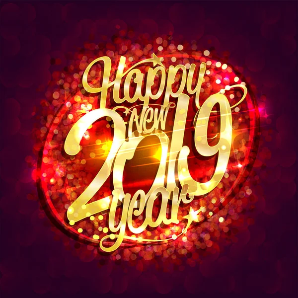 Поздравляем Новым 2019 Годом Красном Фоне — стоковый вектор