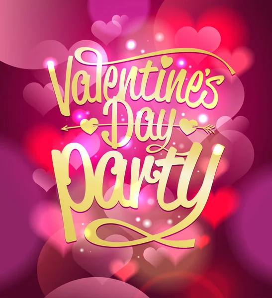 Valentine Day Party Banner Tervezés — Stock Vector