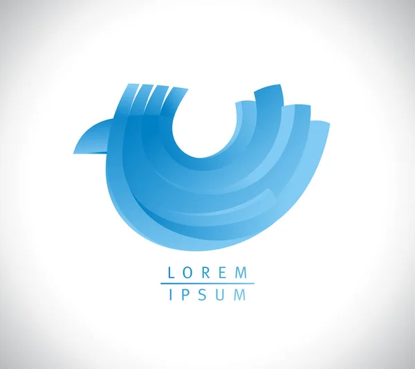 Mavi Kuş Logo Tasarım Konsepti Kuş Simgesiyle Ticaret — Stok Vektör