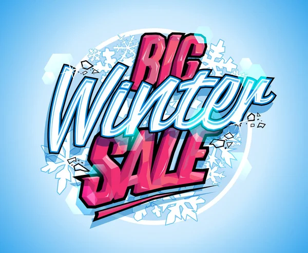 Big Winter Sale Lettering Banner Design — Stock Vector