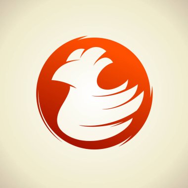 Tavuk kuş logo kavramı, tavuk siluet