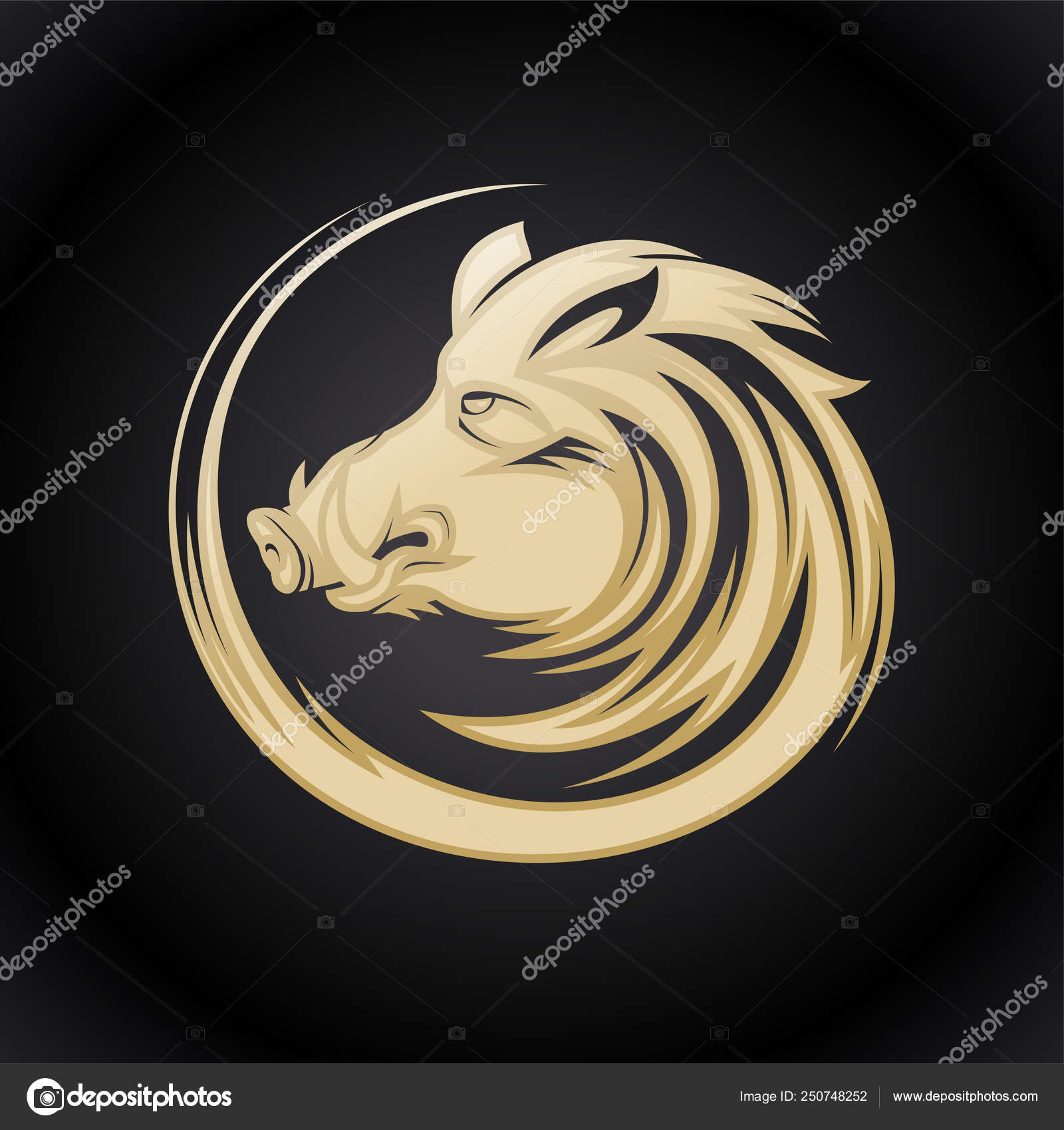 Boar head profile silhouette, art tattoo illustration Stock Vector by  ©slena 250748252, image size:1600x1700