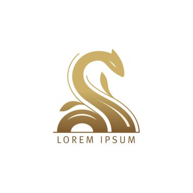 Loch ness, snake or dragon logo clipart