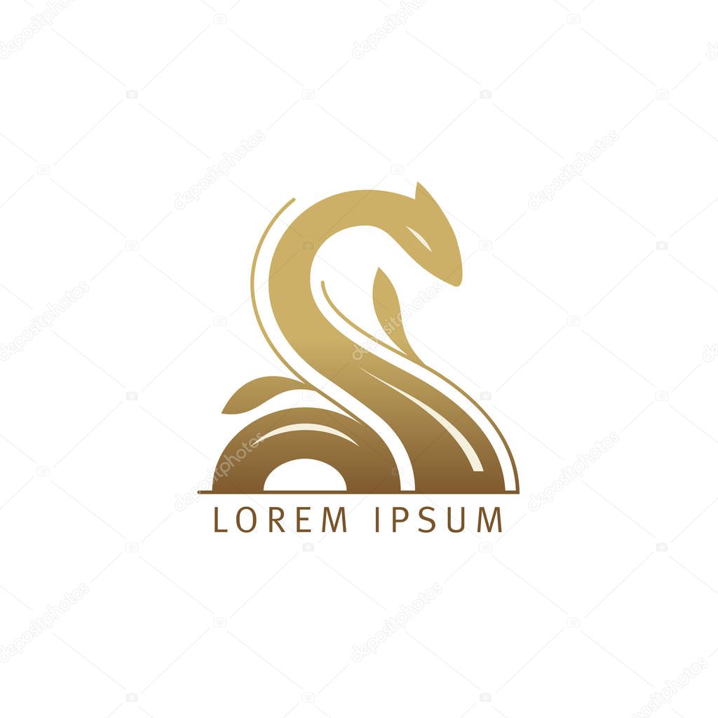 Loch ness, snake or dragon logo concept