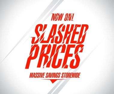 Slashed prices sale banner. clipart