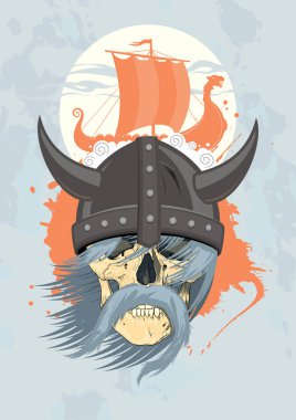 Viking tasarım hayalet kafatası ile.