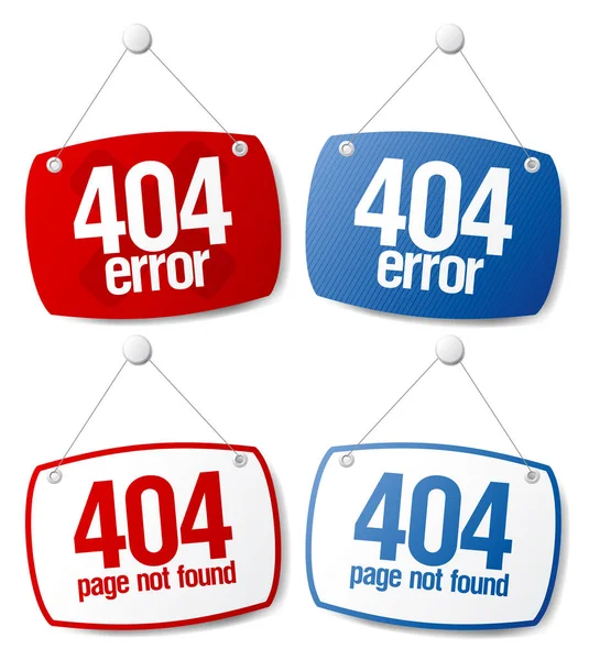 404 error, page not found signs. — Stock Vector