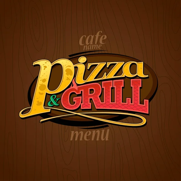 Menu pizza et grill . — Image vectorielle