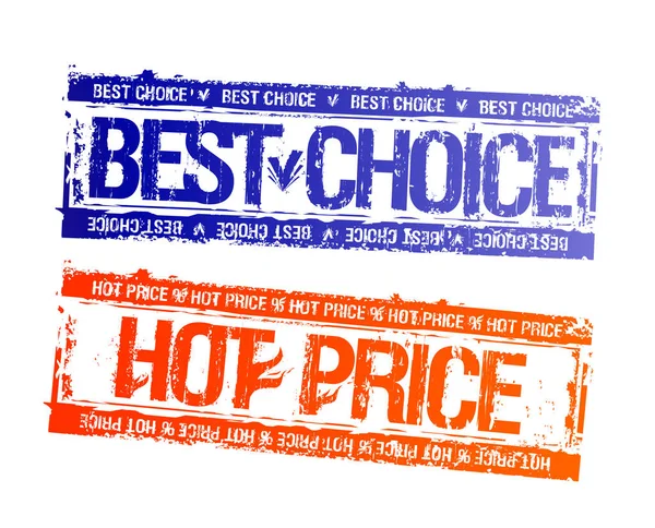 Legjobb választás és a forró ár gumibélyegzők Impresszum készlet — Stock Vector