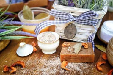 Kozmetik arka plan, el yapımı esnaf sabun