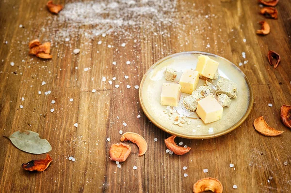 Authentic cheese on the table — Stock Photo, Image